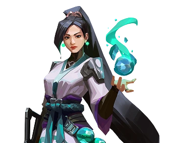 Valorant agent Sage character artwork featuring the healer holding a glowing green orb in a calm stance.